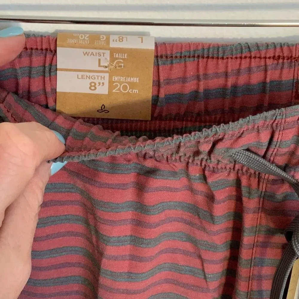 Prana Metic E-Waist shorts‎ NWT size Large 8